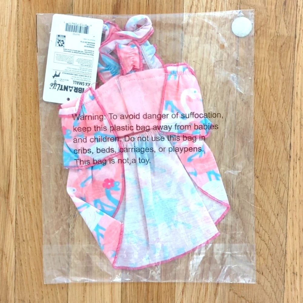 🌻 Vibrant Life Pink Flamingo Toy Dog Dress Size XXS (Less Than 10 Pounds)